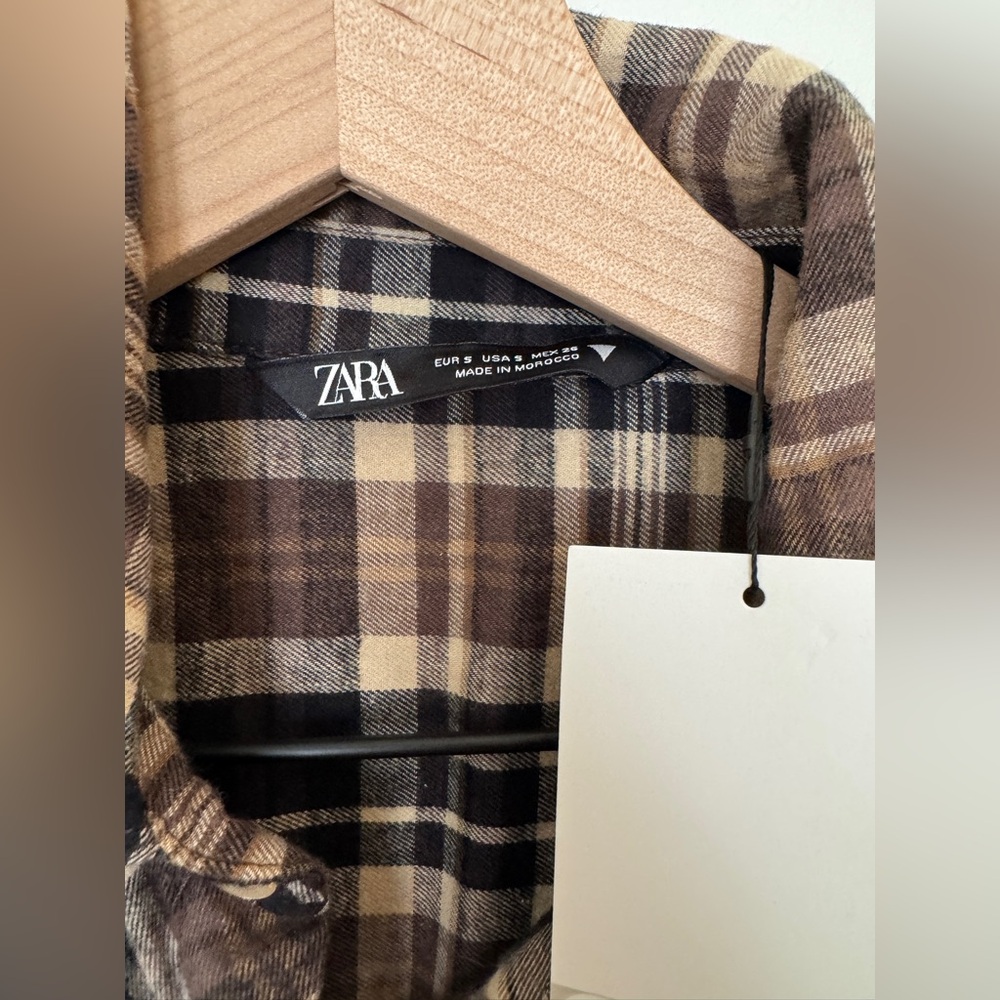 ZARA Plaid Shirt Dress ZARA 9282/060/121 194/020 - Picture 4 of 17
